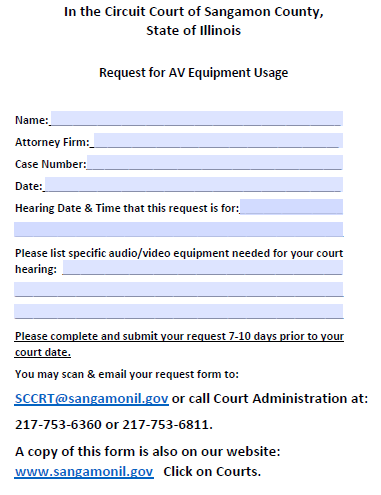 Request for AV Equipment Usage